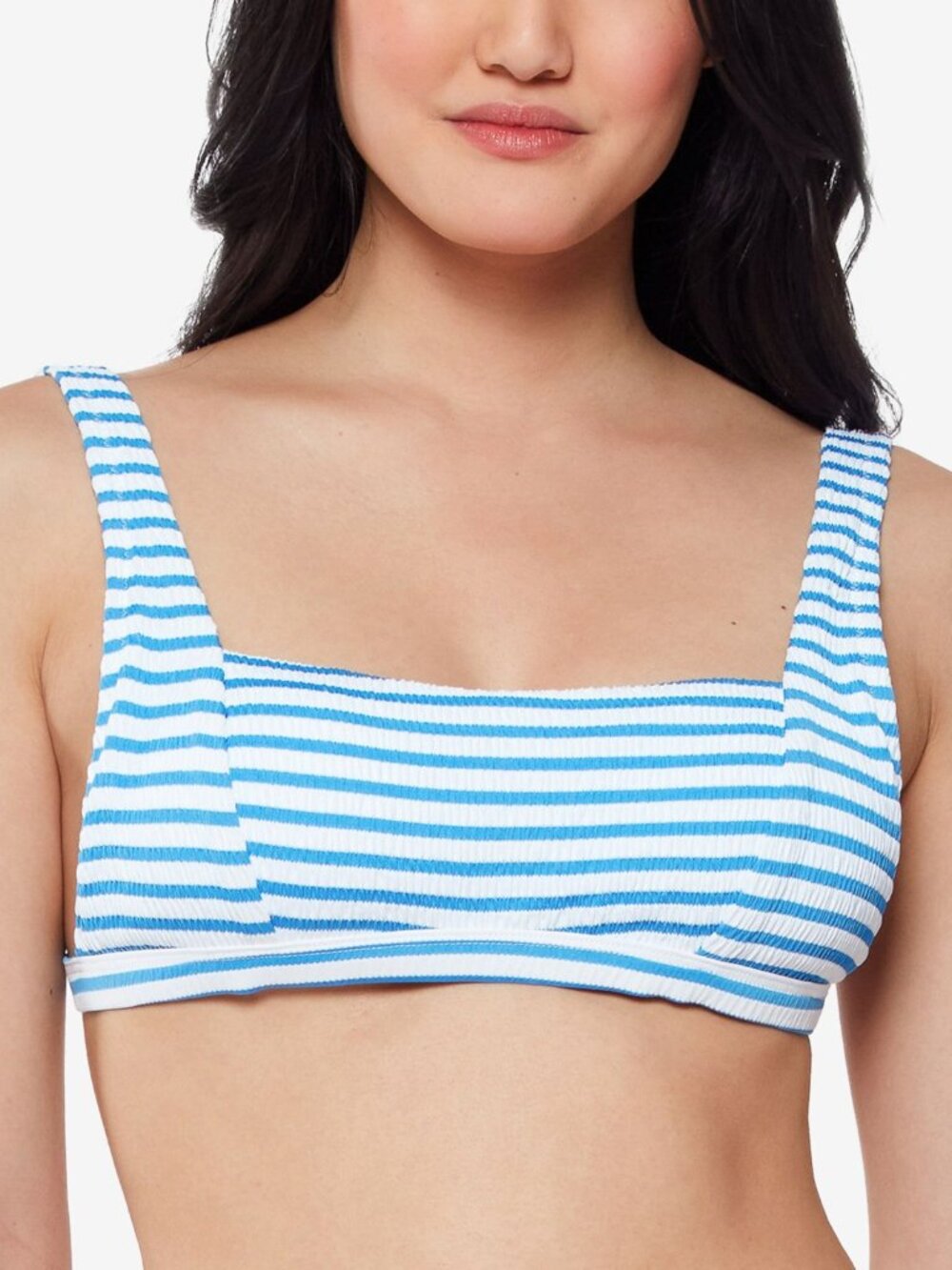 Jessica Simpson Womens Sunshine Stripe Retro Bikini Top